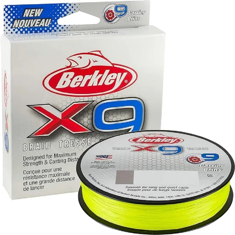 Berkley X9 Braided Fishing Line - 9 Strand Braid Line for Saltwater and Freshwater Fishing
