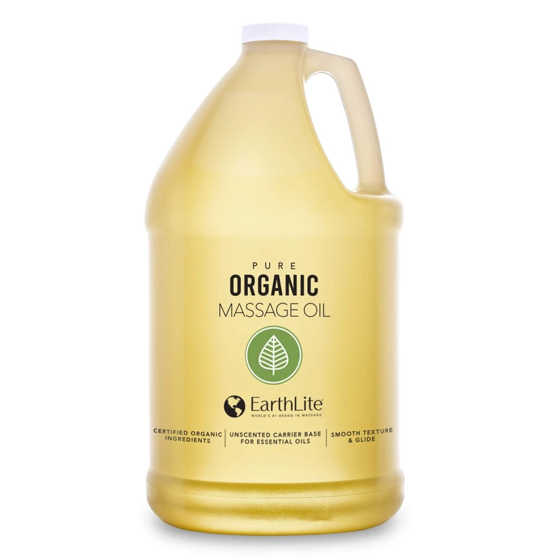 EARTHLITE Pure Organic Massage Oil – NEW 2019 - Chemical Free, 100% Certified Organic, Finest Quality for Therapists & Clients, Unscented - Image 1
