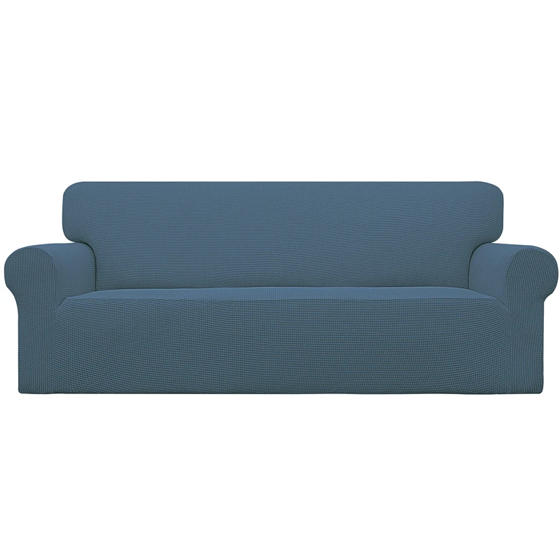 Easy-Going Stretch Sofa Slipcover 1-Piece Sofa Cover Furniture Protector Couch Soft with Elastic Bottom for Kids,Polyester Spandex Jacquard Fabric Small Checks(Sofa,Bluestone) - Image 1