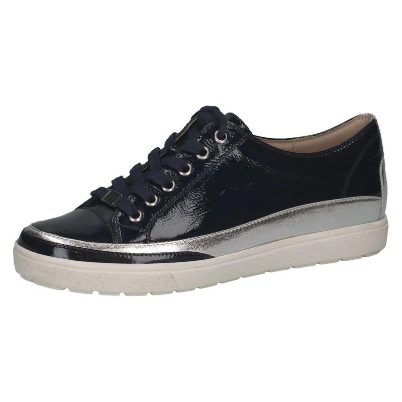 CAPRICE Women's Low-top Leather Sneakers with Laces, Blue (Ocean Comb), 3.5 UK