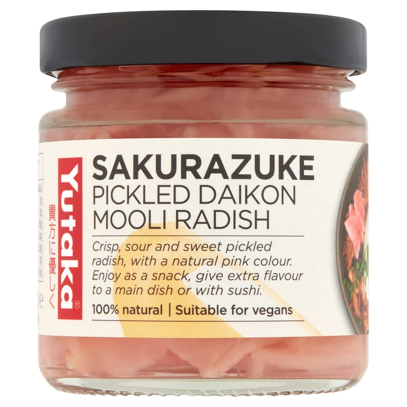 Yutaka Sakurazuke 110g | Pink Pickled Radish | Crisp, Sweet & Sour Japanese-Style Pickle | Vegan-Friendly, 100% Natural | Perfect for Sushi, Onigiri & Snacks