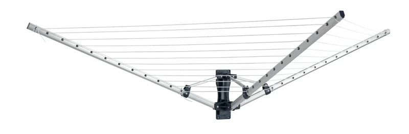 Wenko Wall-Mounted Clothes Dryer Aluminium 195 x 42 x 104 cm Total Drying Length 18 m