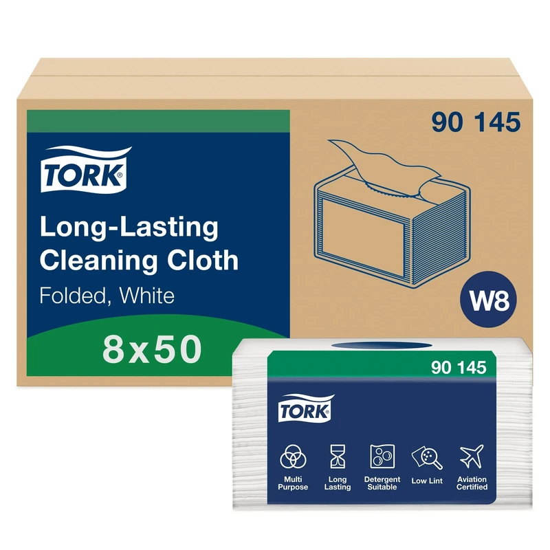 Durable Tork Cleaning Cloths (W8), White