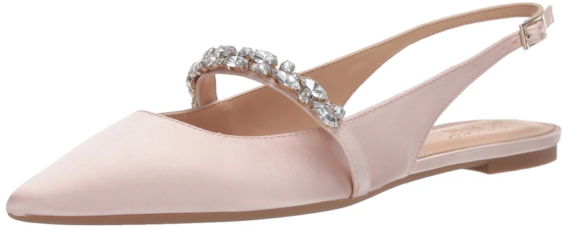 Jewel Badgley Mischka Women's Bambi Mary Jane Flat, Champagne, 6 UK - Image 1