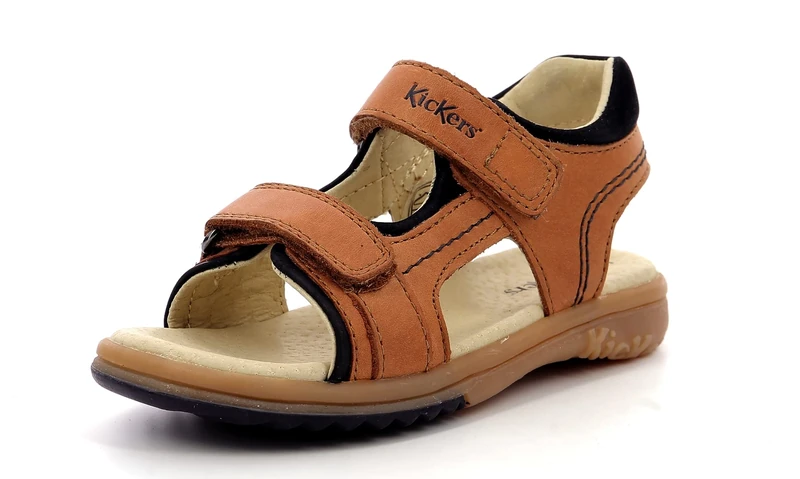 Kickers 349498-30-114 Boys’ Open Toe Sandals, Brown (Camel 114), 10.5 UK
