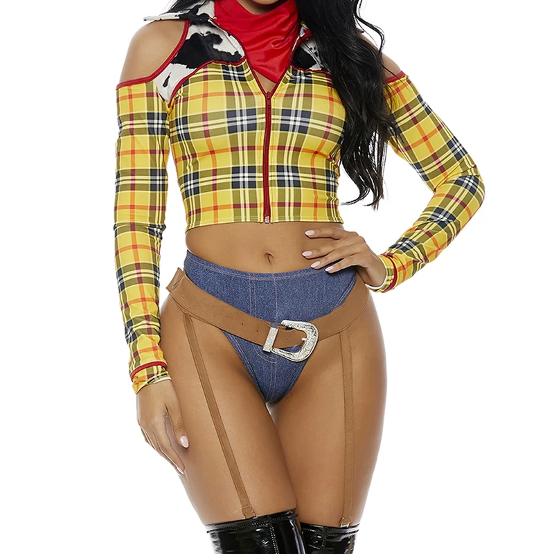 Forplay 559606 Playtime Sheriff Sexy Cowboy Movie Character Costume Woody Adult Sized, Yellow, M/L