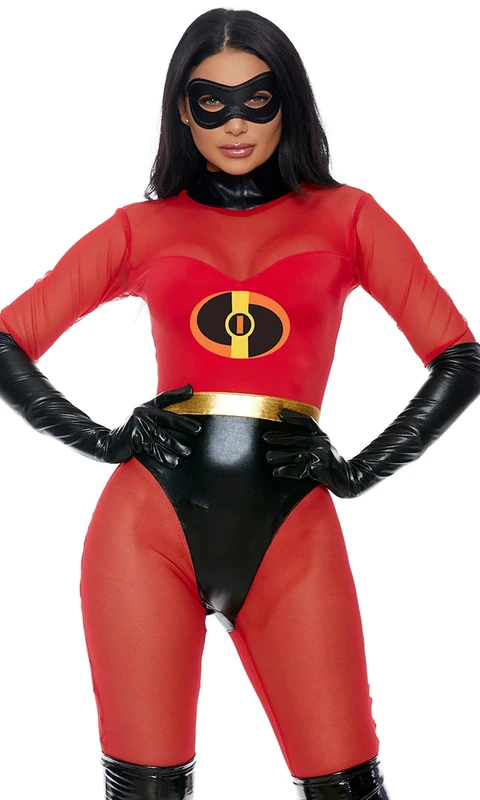 Forplay 559611 Super Suit Sexy Superhero Costume Mrs. Incredible Adult Sized, Red, M/L - Image 1