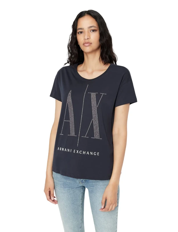 Armani Exchange Women's T-Shirt, Blue, S
