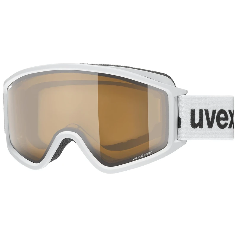 uvex g.gl 3000 P - Ski Goggle for Men and Women - Polarized Lenses - Extended Field of Vision & Anti-Fog Coating - White Matt/Brown-Clear - One Size