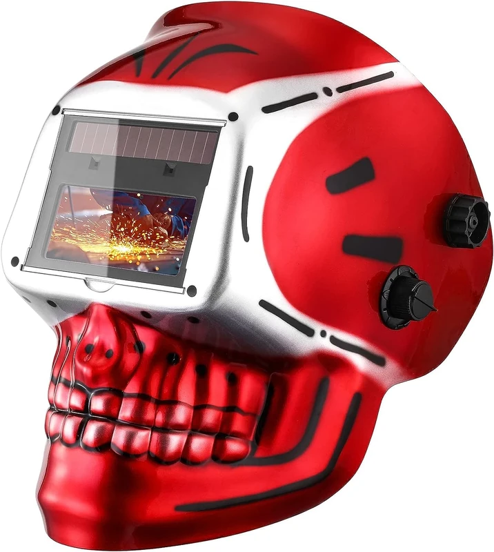 DEKO True Color Solar Auto Darkening Welding Helmet - Skull Design