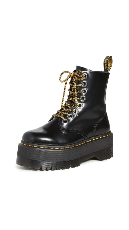 Dr. Martens Women's 8 Eye Combat Boot, Black Buttero, 4 UK