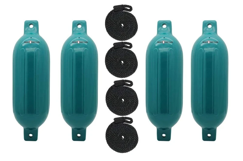 Extreme Max 3006.7638.1 BoatTector Inflatable Fender Value 4-Pack - 6.5" x 22", Teal