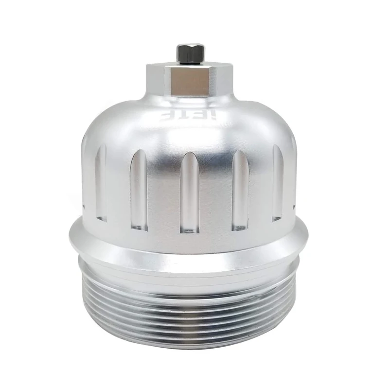 iFJF 134001 Fuel Filter Housing Cap for 2017+ GM Duramax 6.6L L5P Billet Aluminum with Drain Plug(Silver)