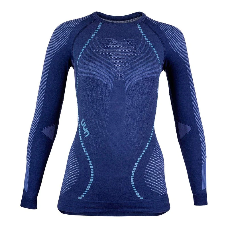 Artze Wall Art Women's Ambityon Thermal Compression Shirt, Deep Blue/White/Light Blue, XS UK