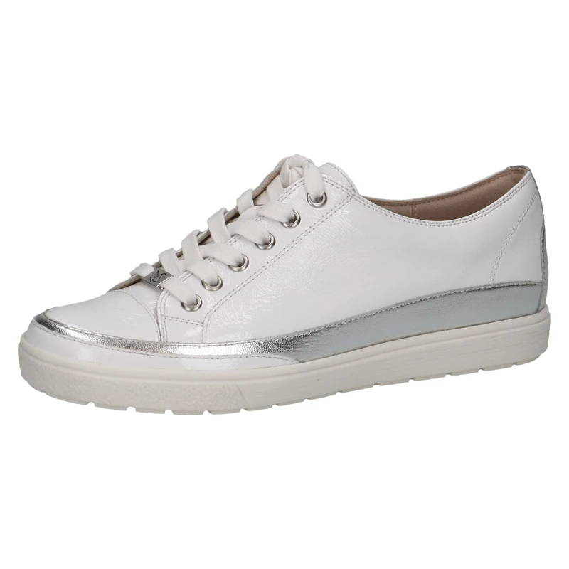 CAPRICE Women's Low-top Leather Sneakers with Laces, White (White Comb), 3.5 UK