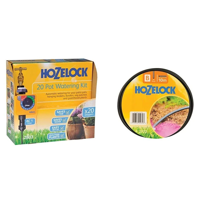 HOZELOCK - Drip Watering Kit 20 Pot and Micro Irrigation Hose ø 4mm 10 m