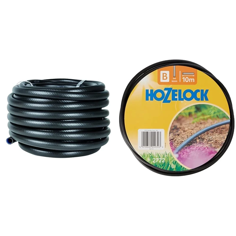 Hozelock 7021 0000 Easy Drip 20m Flexi Hose & 2772P0000 Micro Tube 4mm - 10m, Multi-colour