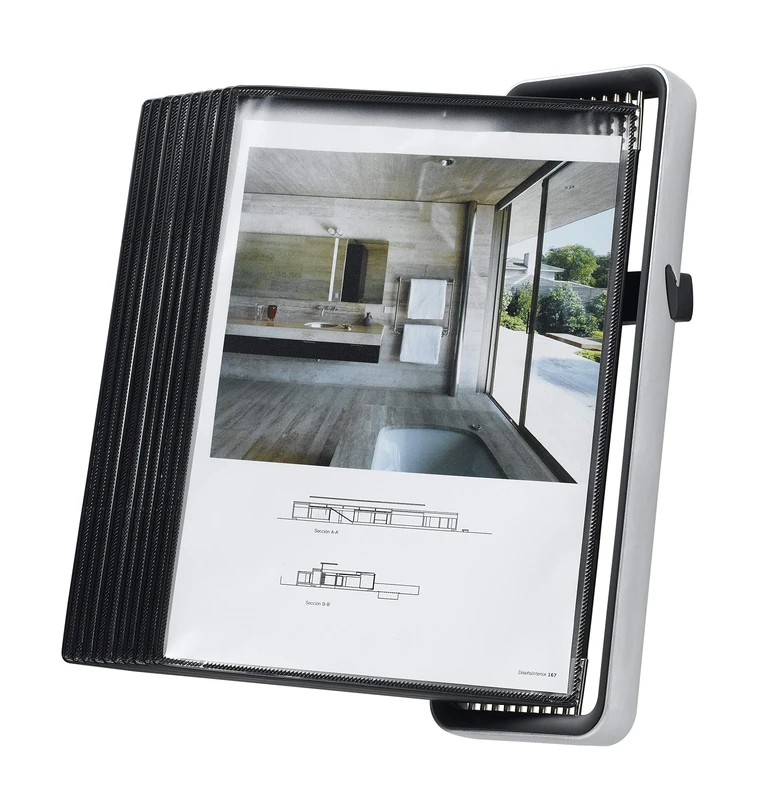 Tarifold ES 714517 – A4 Wall Display for VEO Catalogues with 10 PVC Sleeves, Black