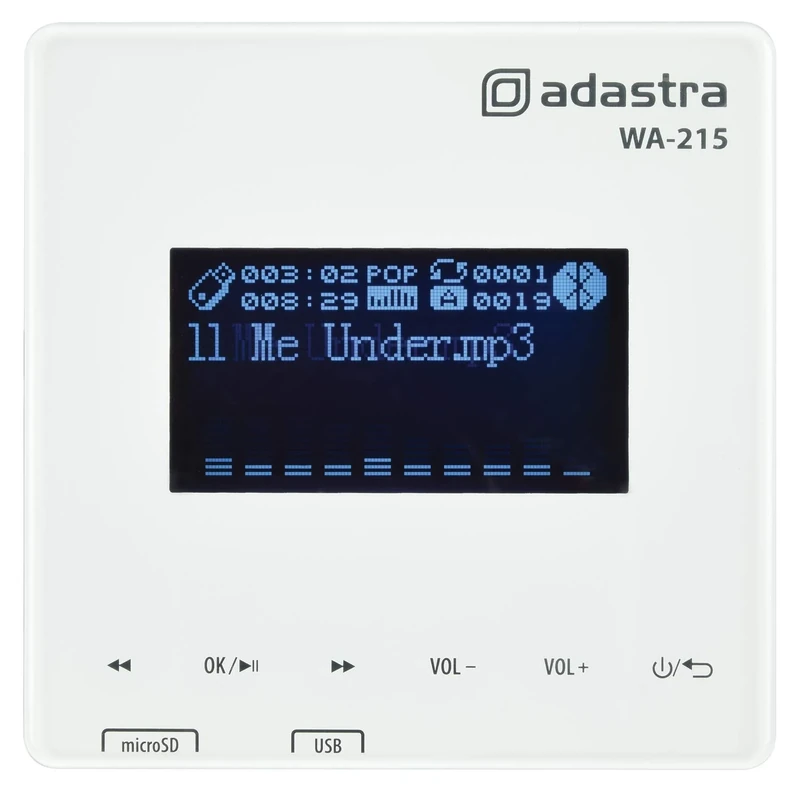 Adastra | 30W Mini Digital Stereo Wall Amplifier | Bluetooth USB/MicroSD FM Tuner Media Player