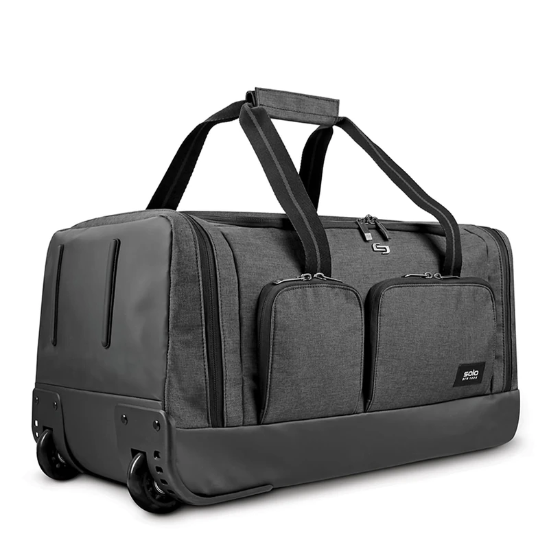 Solo New York Leroy Carry-On Wheeled Duffle Bag, 49L Capacity, Grey, 56cm