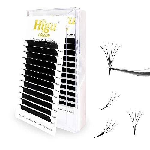 Volume Lash Extensions 0.05 DD Curl 14mm Eyelash Extensions Easy Fan Volume Lashes Extension Rapid Blooming Lashes Self Fanning 2D-10D-20D Easy Fanning Lash Extensions(0.05 DD 14mm)