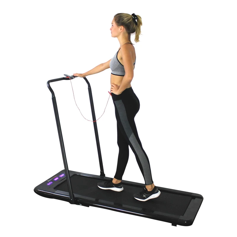 WalkSlim 570 Foldable Motorised Home Treadmill - Office Desk Walking Treadmill - LED Touchscreen, Calorie Counter, Remote Control, Foldable & Compact Black - Image 1