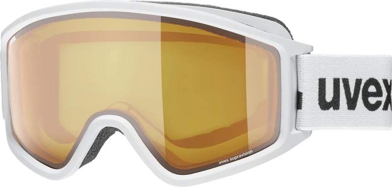 Uvex g.gl 3000 LGL - Ski Goggle for Men and Women - Anti-Fog Technology - Extended Field of Vision & Anti-Fog Coating - White Matt/Lasergold Lite-Blue - One Size