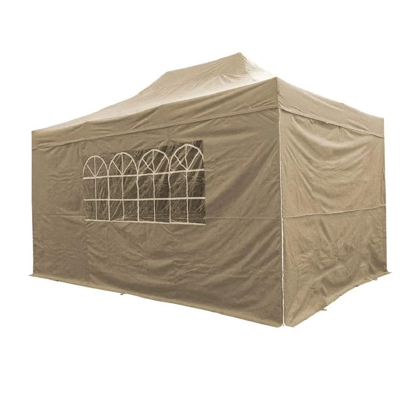 Airwave Gazebo Four Seasons Essential Pop Up Shelter with Sides Waterproof 3 x 4.5M (Beige)