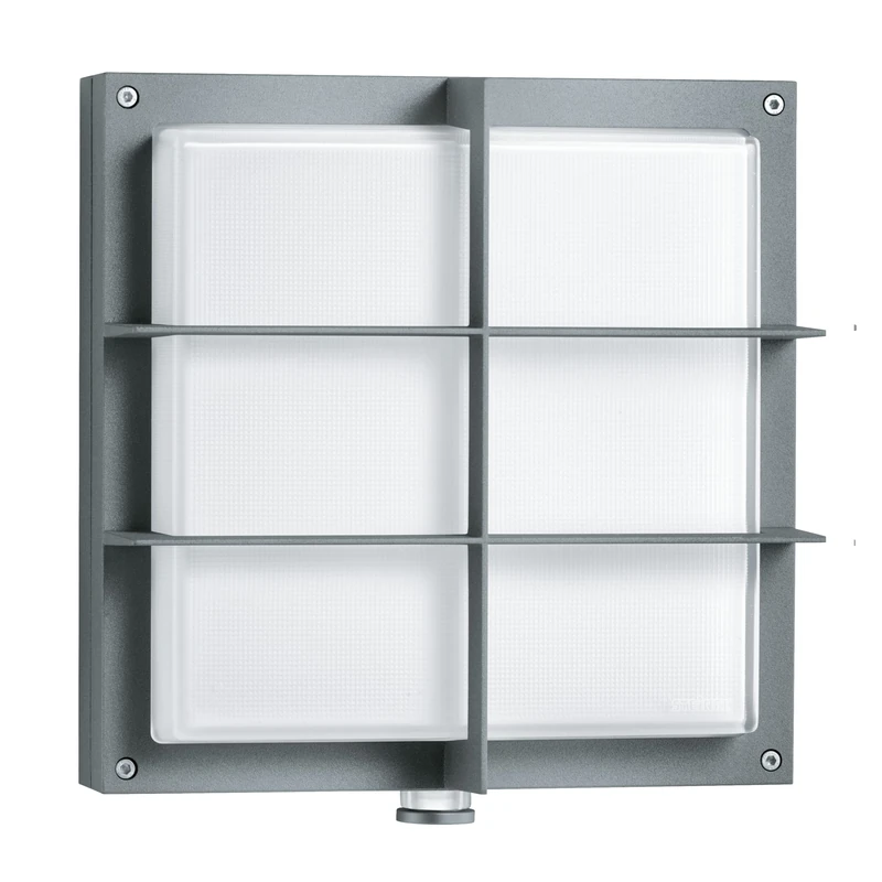 Steinel L 691 S Outdoor Light Anthracite, 8.5 W Wall Light, 360° Motion Sensor, Impact Resistant, Warm White, Grid Guard