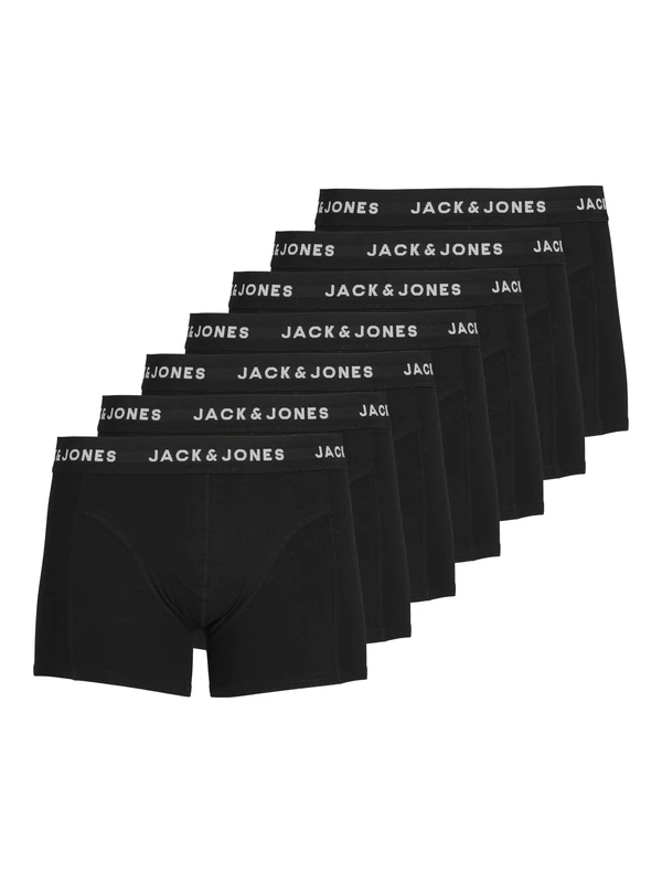 Jack & Jones Men's Jachuey Trunks 7 Pack Boxer Shorts, Schwarz (Black), S UK