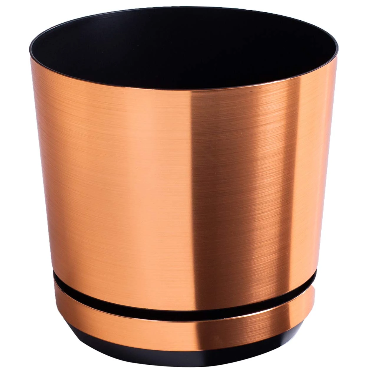 KORAD COPPER Flower Indoor Plant Pot with Saucer – Glossy Modern Decorative Plastic Planter with Drainage Holes for Indoor Plan- (Copper, 10.4 inches (26 cm))