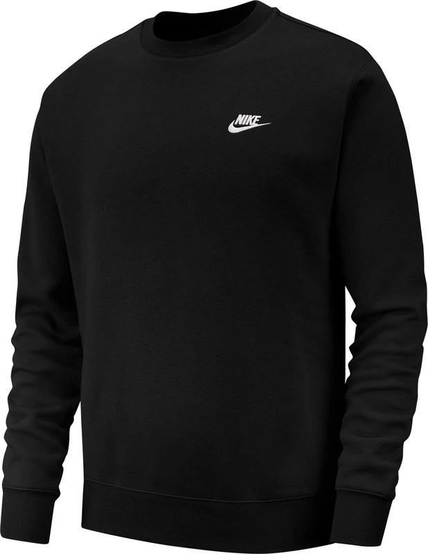 NIKE Mens M Nsw Club Crw Ft Long Sleeved T-shirt, Black/(White), XL EU