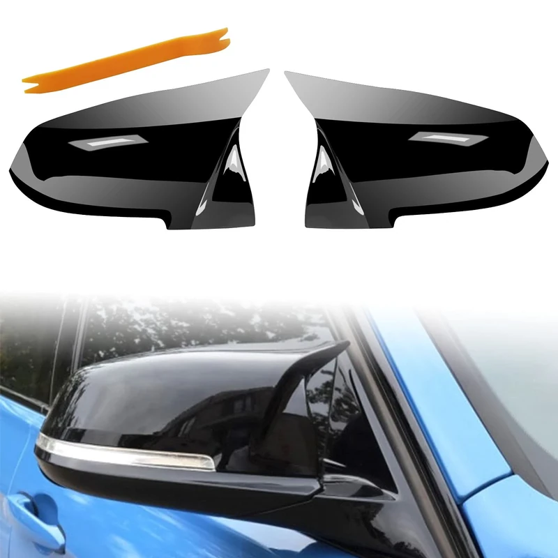 SiChun Door Mirror Covers,Glossy Black Replacement Rearview Side Mirror Covers Caps Rearview for BMW BMW F20 F22 F23 F30 F31 F32 F33 F36 F87 M2 X1 E84
