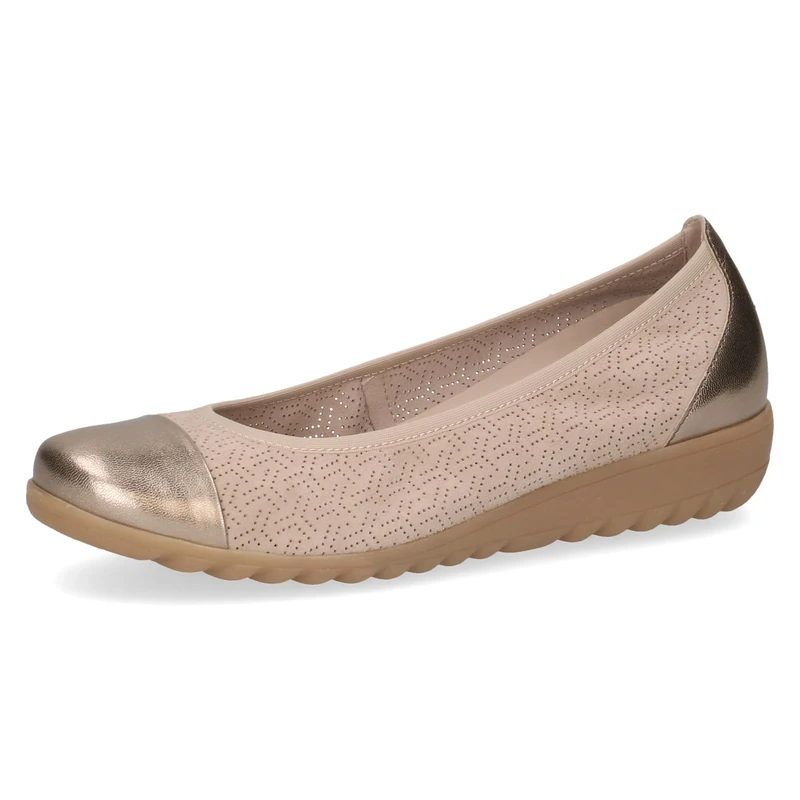 CAPRICE Women Ballet Flats Leather Round Toe, Beige (Sand Comb), 4 UK - Image 1