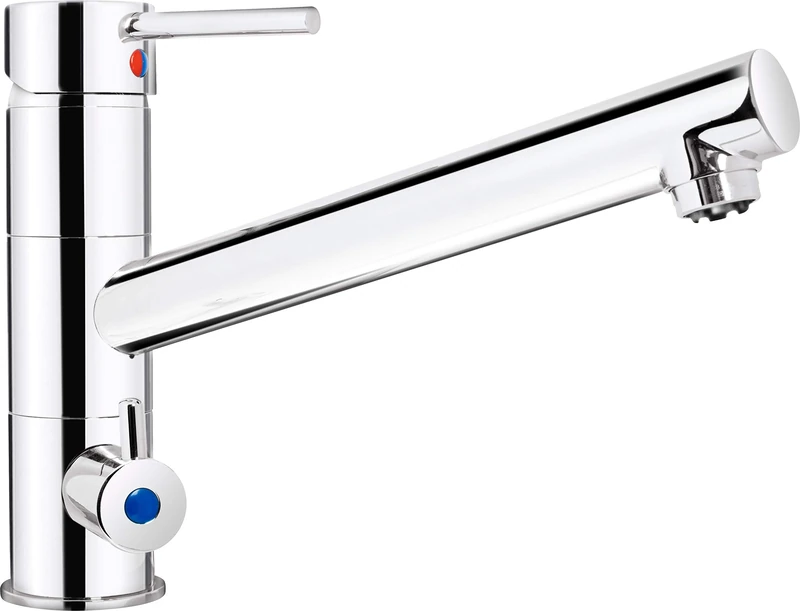 Cornat Zelina ZEL564 Single-Lever Sink Tap Fitting Brass Body Chrome-Plated Pivoting Spout with Machine Connection/High-Pressure Fitting/Kitchen Tap