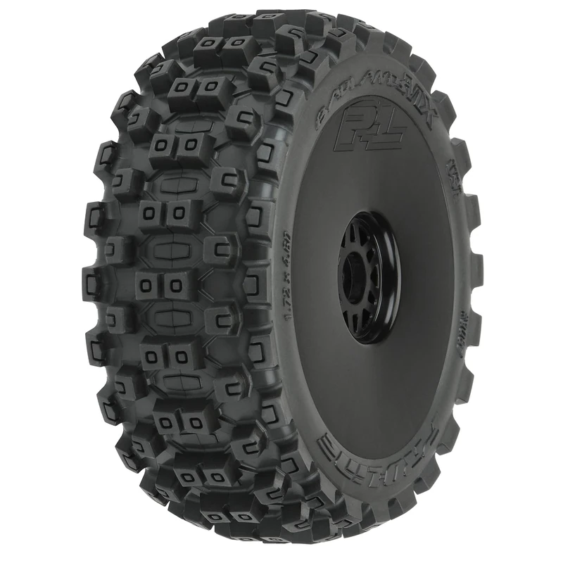 Sinoeem Pro-line Racing Badlands MX M2 Mounted Black Wheels, F/R (2): 1/8 Buggy, PRO906741