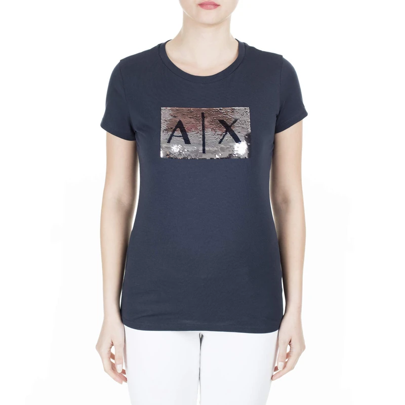 Armani Exchange Women's T-Shirt, Blue, XS