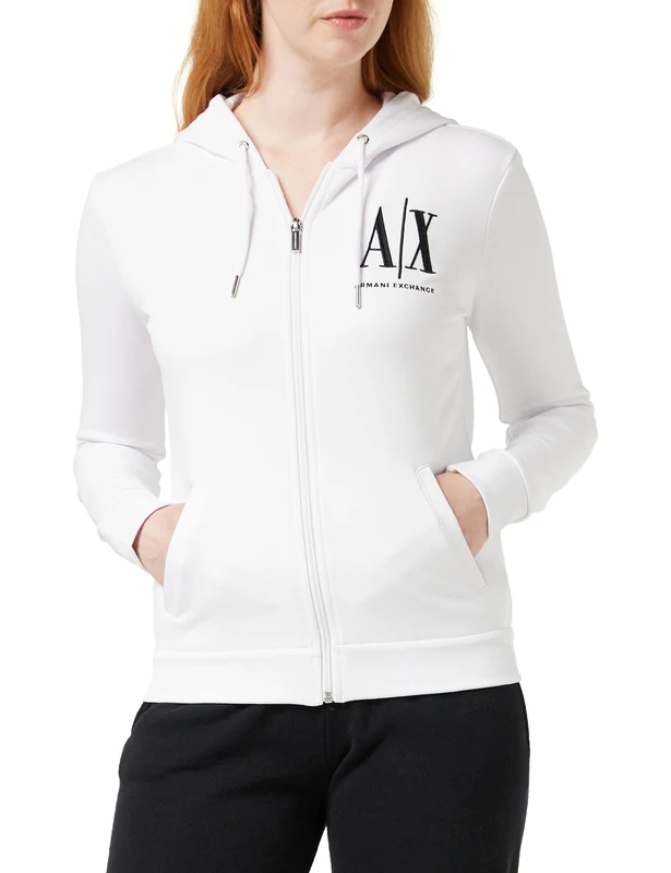 Armani Exchange Women's Icon Project Hoodie Hoodie Not Applicable, White (Optic White 1000), X-Small