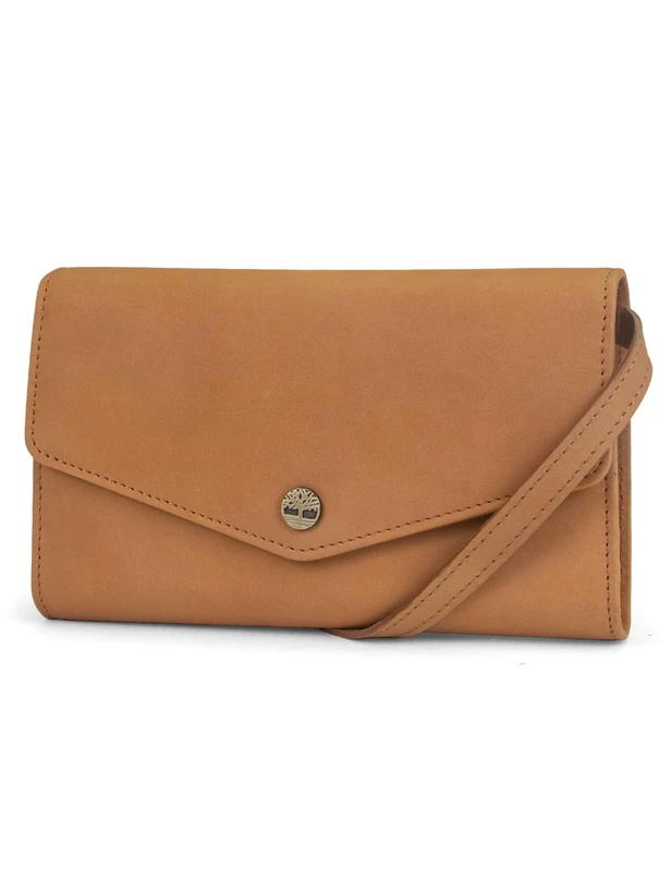 Timberland Women's RFID Leather Wallet Phone Bag with Detachable Crossbody Strap, Wheat (Nubuck), One Size