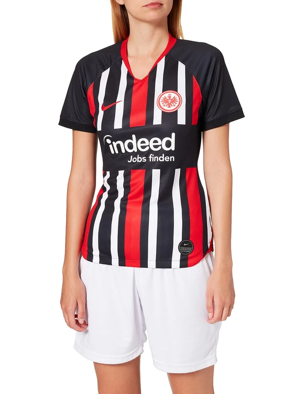 Nike Women SGE W Nk Brt Stad Jsy Ss HM T-Shirt - Black/(University Red) (Full Sponsor), Large