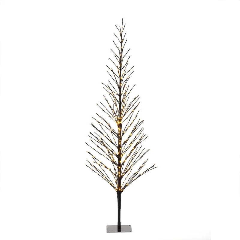 Konstsmide Christmas Tree LED Decoration Firefly Lights Tree, 2.1m/Outdoor or Indoor Use (IP44)/504 Amber White Diodes (252 Twinkling)/Brown Cable