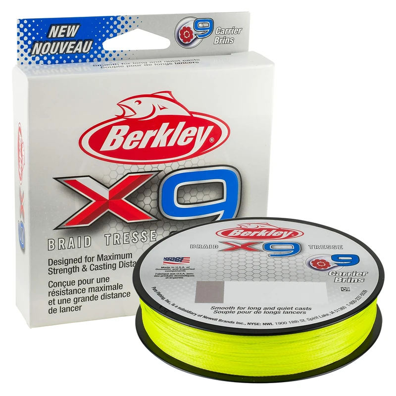Berkley X9 Braided Fishing Line - 9 Strand Braid Line for Saltwater and Freshwater Fishing