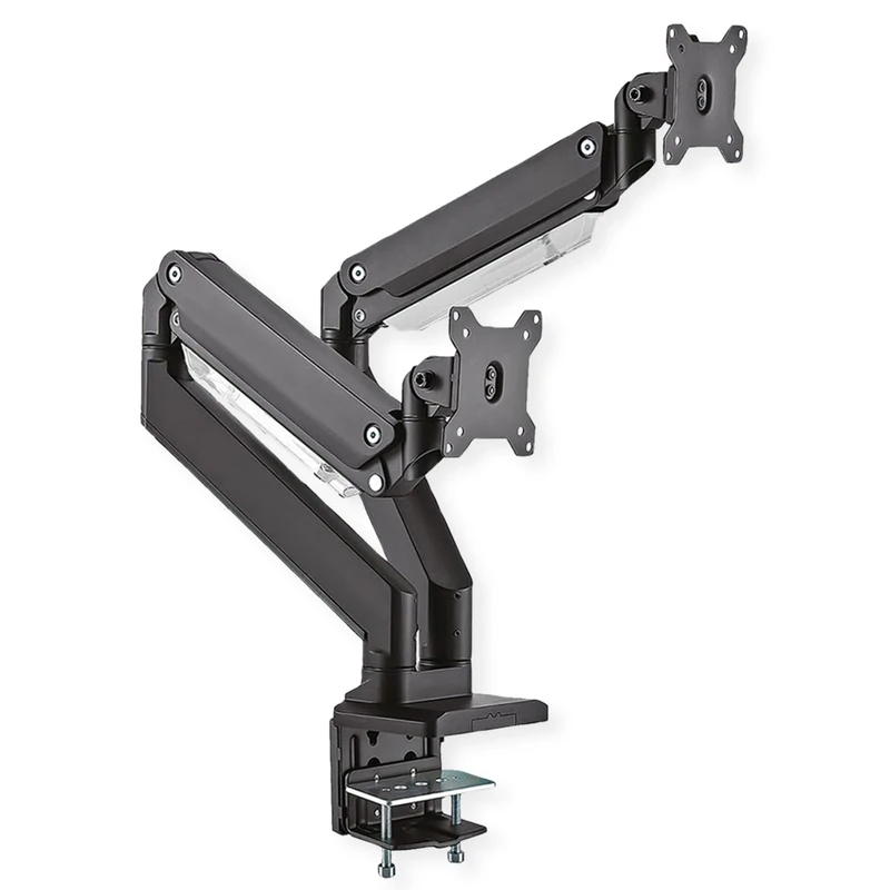 ROLINE Rotronic LCD Double Arm Table Mount Gas Spring 5 Joints Max. 15 kg Double monitor arm for easy and reliable adjustment of two monitors
