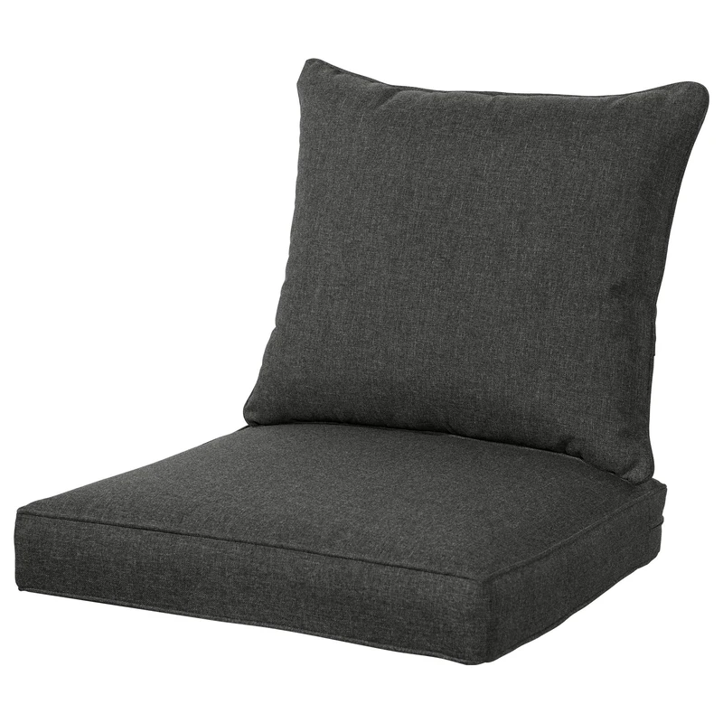 QILLOWAY Outdoor Chair Cushion Set,Outdoor Cushions for Patio Furniture, All Weather.CHARCOAL GREY/BLACK