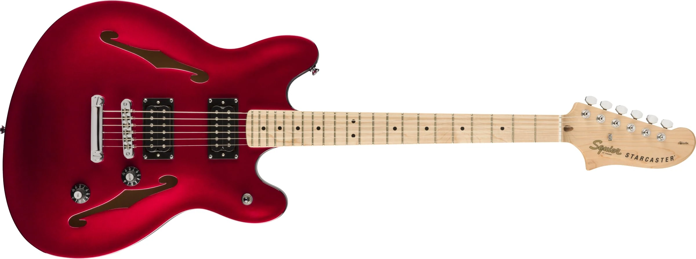 Squier by Fender Affinity Series Starcaster®, Maple Fingerboard, Candy Apple Red, Comes with Free Virtual Lessons
