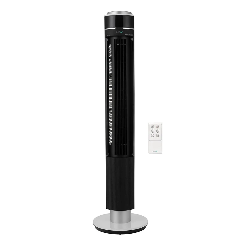 EcoAir Halo Tower Fan, Low Energy 47"/49", Low Power Consumption from 2.8 Watts/hr, 12 Fan Speeds, 0.5-12 Hour Timer, Remote Control, Oscillation Function, Sleep Mode, Nature Mode - Image 1