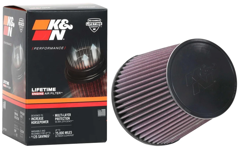 K&N Universal Conical Air Filter 127mm flange, 165mm base, 127mm top, 165mm height (RU-1037)