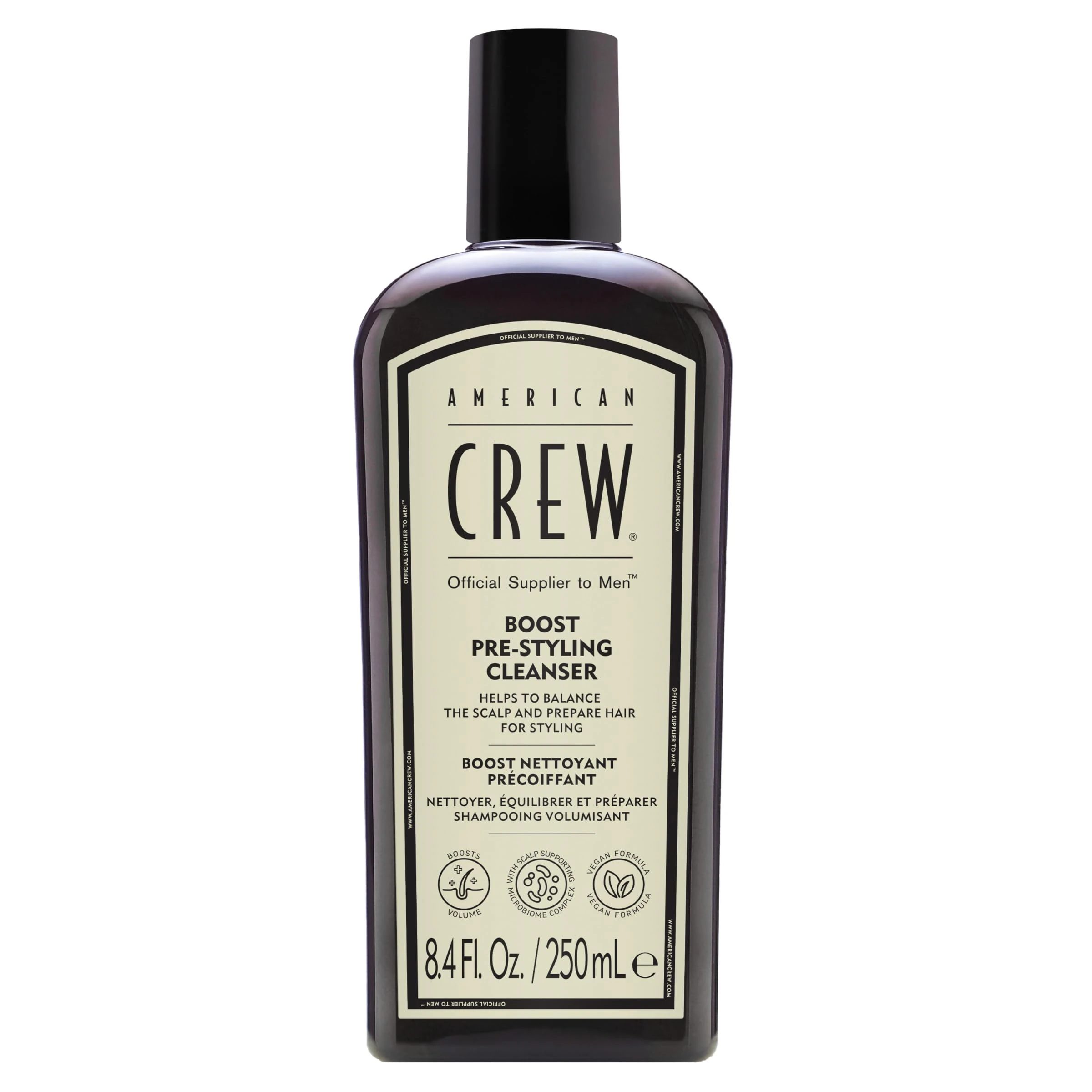 American Crew Boost Pre-Styling Shampoo | Volume Styling Hair Product for Men | Vegan Men's Shampoo for Fine, Thin or Flat Hair Pre-Styling | 250ML