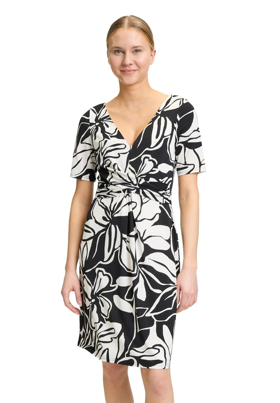 Vera Mont Women's Cocktail Dress, Black/Nature, 38