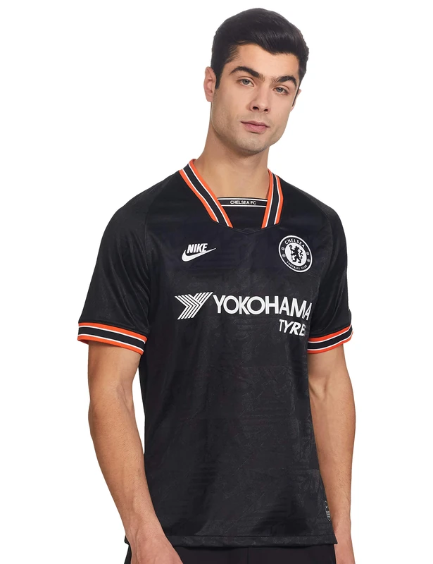 Nike Men CFC M Nk Brt Stad Jsy Ss 3R Football T-Shirt - Black/(White) (Full Sponsor), 3X-Large - Image 1
